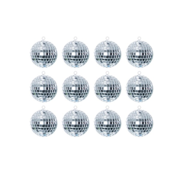 Spiegelkugel SET 12x5cm silber - DEKO - Baumschmuck Dekoration