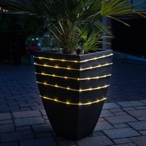 LED Solar Lichtschlauch - 75 warmweiße LED - Dämmerungssensor - L: 7,5m - outdoor