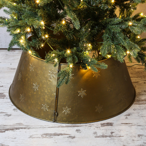 Weihnachtsbaumrock - Abdeckung für Baumständer - Metall - D: 70cm - 2-teilig - gold