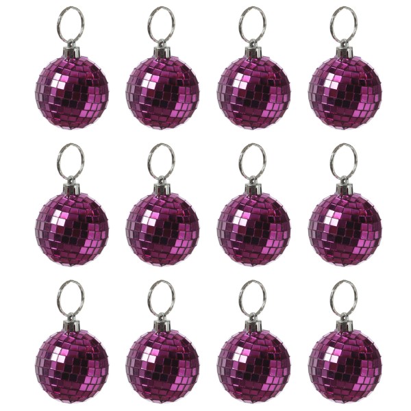 Christbaumschmuck Discokugel - Spiegelkugel 5cm - Weihnachtskugel - 5x5mm Spiegel - pink - 12St.