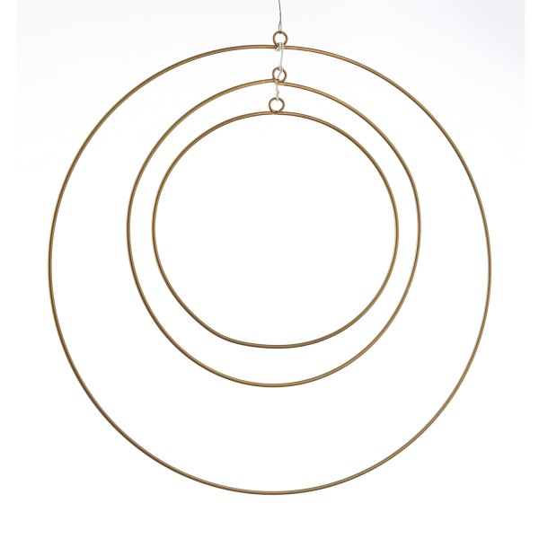 Dekoringe - Metallringe mit Aufhängeösen - für DIY/zum Basteln - D: 30/20/15cm - gold - 3er Set