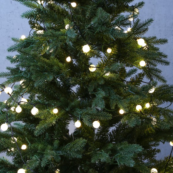 LED Lichterkette BERRY - 240 weiße Kugeln - 3 unterschiedliche Größen - L: 18m - für Außen