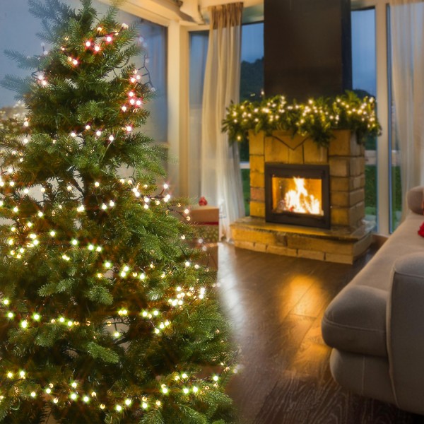 LED Lichterkette BERRY TWINKLE - 350 weiße Mini Kugeln - 8 Funktionen - Timer - L: 7,5m