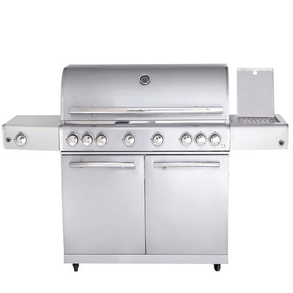 CHEF XL Paket E - Basis silber, 6 Brenner, Backburner, Seitenkocher, AIR SYSYTEM, BBQ Paket