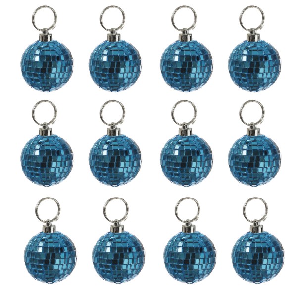 Christbaumschmuck Discokugel - Spiegelkugel 5cm - Weihnachtskugel - 5x5mm Spiegel - blau - 12St.
