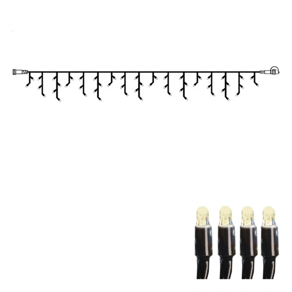 System 24 LED Lichtervorhang Eisregen - 1,5x0,7m - 42 warmweiße LED - koppelbar - ohne Trafo
