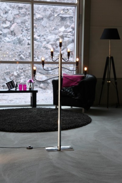 LED-Fensterleuchter - Milano Line Indoor - →60 x ↑120cm - 7x Warmweiß - Chrom