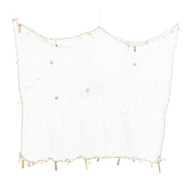 Deko Fischernetz mit Muscheln - maritime Dekoration - 100 x 140cm - natur